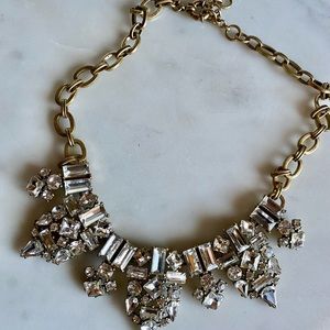J. Crew Statement Necklace Clear Crystal Bling